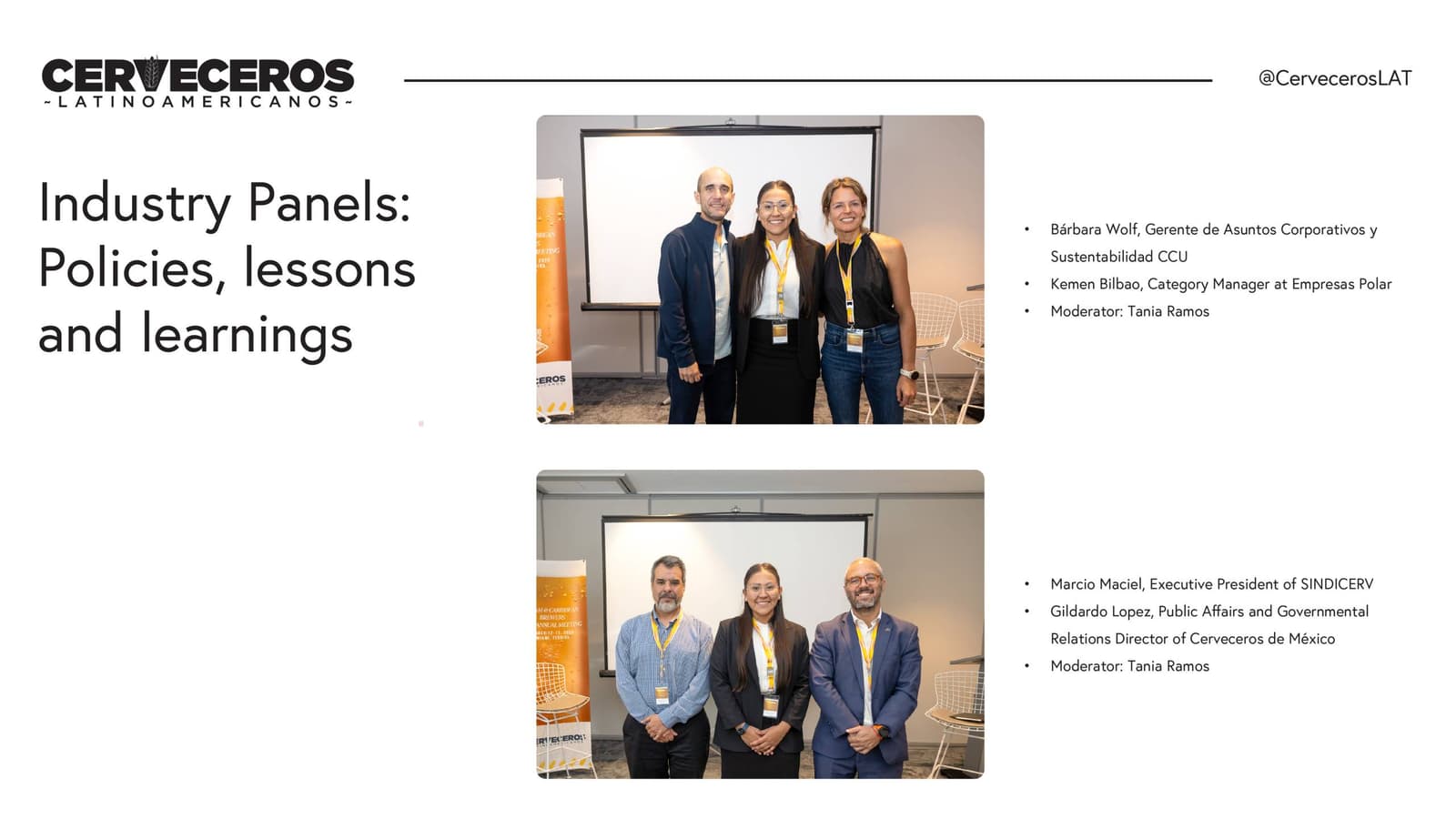 Paneles de políticas cerveceras: intercambio experiencias entre líderes regionales con bárbara wolf (ccu), kemen bilbao (empresas polar), marcio maciel (sindicerv) y gildardo lopez (cerveceros méxico) compartiendo mejores prácticas aprendizajes diferentes mercados #experienciacervecera #políticasregionales